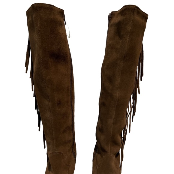 Bos. & Co. Houston Dark Tan Brown Suede Waterproof Knee High Boot - Picture 3 of 13